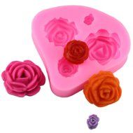 4 Size Roses Flower Silicone Fimo Chocolate Sugarcraft Fondant Molds N2