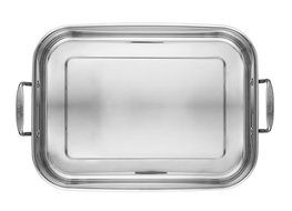 Anolon Tri-Ply Clad Stainless Steel 17-Inch by 12-1/2-Inch Large Rectangular Roaster with Nonstick Rack N5