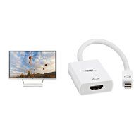 HP Pavilion 27xw 27-in IPS LED Backlit Monitor &amp; AmazonBasics Mini DisplayPort (Thunderbolt...