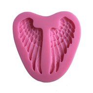 FLY 2PCS Sleeping Baby And Angel Wing Types Silicone Cake Mold,Pink N2