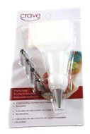 Crave Pastry Bag with Five Different Stainless Steel Nozzles for Precision, Colors Vary, 1-pack N4