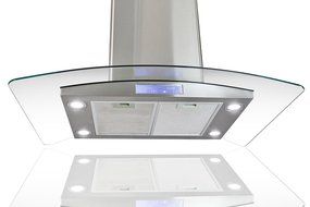 FIREBIRD Stainless Steel 36" Euro Style Island Mount Range Hood LED Screen