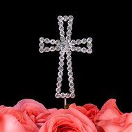 LOVENJOY Gift Box Pack Cross Rhinestone Crystal Cake Decoration Topper for Wedding Religious Baptism Christening... N4