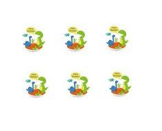 12ct Happy Birthday Dinosaurs Edible 3inch Large Cupcake/Cookie Image Kit