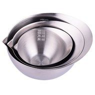 3pcs Stainless Steel Baking Prep Material Egg Beating Mixing Bowl Sets Home Use Mixing Bowls N3