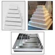 1 X 6 Tier Square Multilayer Wedding birthday Anniversary Cake Baking Tins - Cake Pans - Cake Tins N3