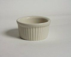 Tuxton BEX-0252 2.5 Oz. Fluted Eggshell Ramekin - 48 / CS