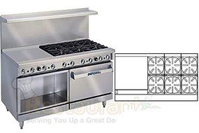 Imperial Commercial Restaurant Range 60&quot; With 6 Burner 24&quot; Griddle Oven/Cabinet Propane Ir-6-G24-Xb