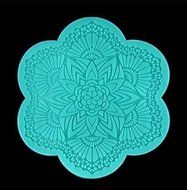 Baking Moulds Starburst Lace with Scallop Border Impression Mold - Chocolate, Fondant, Crafts Non-stick Silicone... N2