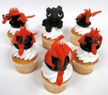 HOW TO TRAIN YOUR DRAGON 6 Piece CUPCAKE Topper Set Featuring 6 How to Train Your Dragon Figures, Figures Average... N6