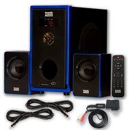 Acoustic Audio AA2102 Home 2.1 Speaker System with Bluetooth USB and 2 Extension Cables for Multimedia