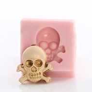 Miniature Skull and Cross Bones Silicone Mold Food Safe Mold Craft Jewelry Mold. Perfect size to make jewelry. N5