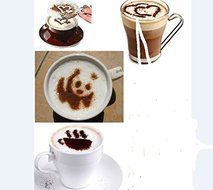Yinyol Coffee Stencil Cappuccino Barista Plastic Decorating Food Pastry Stencil (16 Piece) N3
