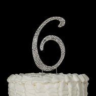 Number 7 Cake Topper, Birthday or Anniversary Party Decoration, Rhinestone Metal Top (7) N22