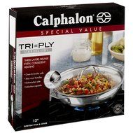 Calphalon Tri-Ply Stainless Steel 14-Inch Roaster with Rack and Lifters N25