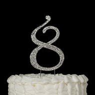 Number 7 Cake Topper, Birthday or Anniversary Party Decoration, Rhinestone Metal Top (7) N24
