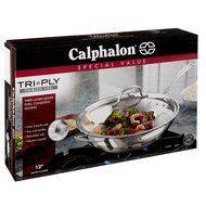 Calphalon Tri-Ply Stainless Steel 14-Inch Roaster with Rack and Lifters N27