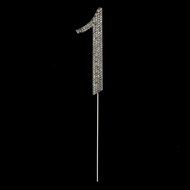 Number 7 Cake Topper, Birthday or Anniversary Party Decoration, Rhinestone Metal Top (7) N26