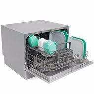Kissemoji Countertop Dishwasher Silver Portable Compact Energy Star Apartment Dish Washer N5
