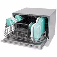 Kissemoji Countertop Dishwasher Silver Portable Compact Energy Star Apartment Dish Washer N6