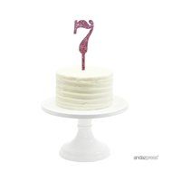 Andaz Press 5th Birthday and Anniversary Acrylic Cake Toppers, Pink Glitter, Number 5, 1-Pack N123