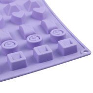 Webake 30-Cavity Silicone Chocolate Candy Mold Six Shapes (Purple, 1 pcs) N4