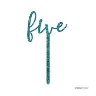 Andaz Press 5th Birthday and Anniversary Acrylic Cake Toppers, Pink Glitter, Number 5, 1-Pack N132