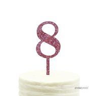 Andaz Press 5th Birthday and Anniversary Acrylic Cake Toppers, Pink Glitter, Number 5, 1-Pack N133
