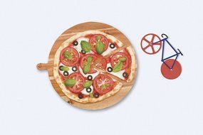 Pizza Cutter - Bicycle Pizza Cutter: Black &amp; Yellow N9