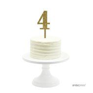Andaz Press 5th Birthday and Anniversary Acrylic Cake Toppers, Pink Glitter, Number 5, 1-Pack N139