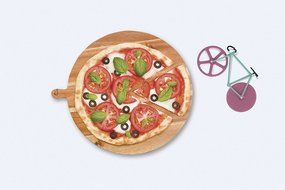 Pizza Cutter - Bicycle Pizza Cutter: Black &amp; Yellow N12