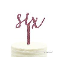 Andaz Press 5th Birthday and Anniversary Acrylic Cake Toppers, Pink Glitter, Number 5, 1-Pack N140