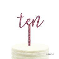 Andaz Press 5th Birthday and Anniversary Acrylic Cake Toppers, Pink Glitter, Number 5, 1-Pack N146
