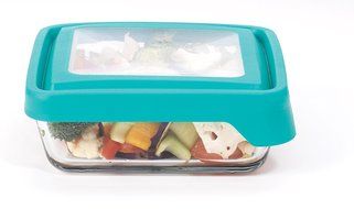 Anchor Hocking TrueSeal Rectangle Food Storage Container 6-Cup, Green Lid N10