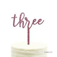 Andaz Press 5th Birthday and Anniversary Acrylic Cake Toppers, Pink Glitter, Number 5, 1-Pack N149