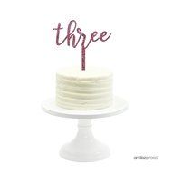 Andaz Press 5th Birthday and Anniversary Acrylic Cake Toppers, Pink Glitter, Number 5, 1-Pack N150