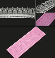 FOUR-C Cake Supplies Lace Decoration Mat Lace Cake Mold for Sugar Decorating Color Pink