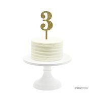 Andaz Press 5th Birthday and Anniversary Acrylic Cake Toppers, Pink Glitter, Number 5, 1-Pack N152