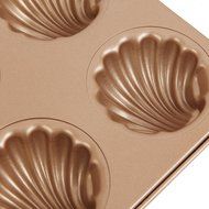 MyLifeUNIT 6 Cups Scallop Shaped Madeleine Pan, Non-Stick Carbon Steel Madeleine Mold N4
