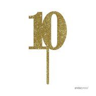 Andaz Press 5th Birthday and Anniversary Acrylic Cake Toppers, Pink Glitter, Number 5, 1-Pack N160