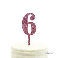 Andaz Press 5th Birthday and Anniversary Acrylic Cake Toppers, Pink Glitter, Number 5, 1-Pack N161