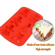 inkint 6 Capacity Silicone Fondant Cake Mold Christmas Trees Snowmen Bell Bear Shape Cake Pudding Chocolate Making... N3
