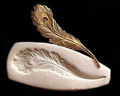 small peacock bird feather mold 333