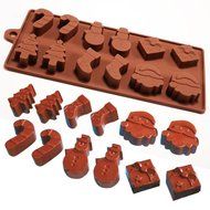 Eshock Chrismas Shape Chocolate Cake Jelly Ice Silicone Fondant Mold / Baking Mould N3