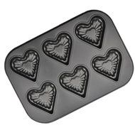 Fluted 6-Cavity Non-Stick Pan, Heart Shape N3
