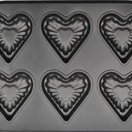 Fluted 6-Cavity Non-Stick Pan, Heart Shape N4