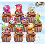 Shopkins Birthday Party Pack - Edible Stand Up Cup Cake Toppers (Pack of 36) N4