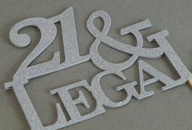 All About Details Silver 21-&amp;-legal Cake Topper N2