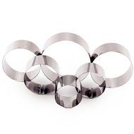 Aprince Set of 6 Stainless Steel Cake Mousse Molld Cake Baking Cake Decor Molds Ring (Round Set) N4