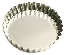 SCI Scandicrafts Fluted Tart/Quiche Mold, Fixed Bottom 4.25-inch Diameter, Tinplate